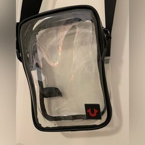 True Religion Clear Crossbody Bag with Black Trim